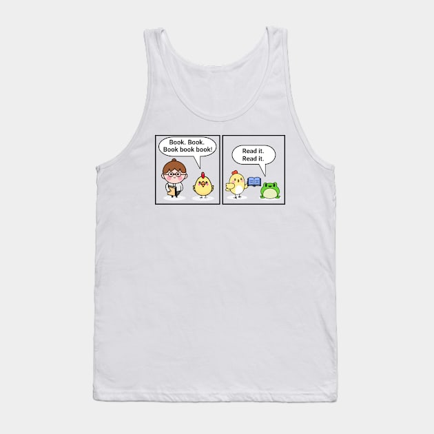 "A chicken walked into a library" joke Tank Top by Distinct Designs NZ